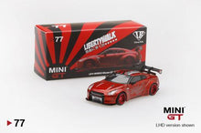 Load image into Gallery viewer, MiniGT LB Works Nissan GT-R Red #77 1:64