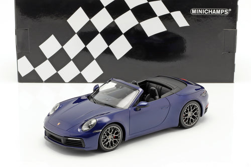 Minichamps Porsche 911 (992) Carrera 4S Cabriolet 2019 blue metallic 1:18